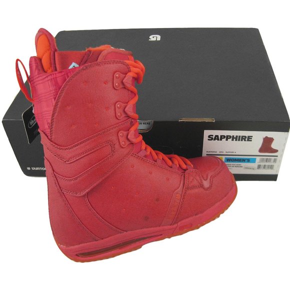 NEW Burton Sapphire Snowboard Boots! 5.5 6 6.5  Red  Risque Fox Hunt  Blemish - Picture 1 of 2